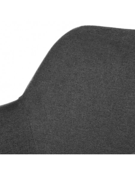 Silla comedor ISABELLA, tela en gris oscuro y patas de metal negro.