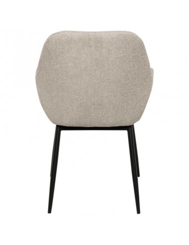 Silla comedor ISABELLA, tela en beige y patas...