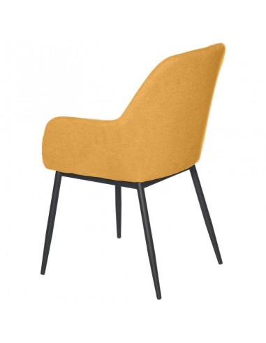 Silla comedor ISABELLA, tela en mostaza y patas...