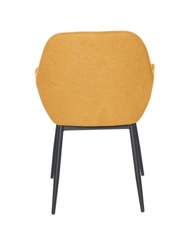 Cadeira de sala ISABELLA, tecido mostarda e pés...