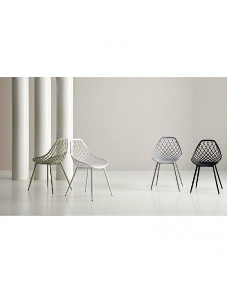 Silla de diseño JOSIE, polipropileno, metal