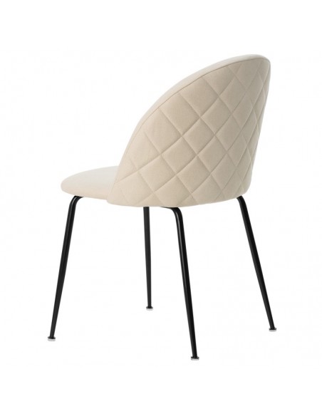 Cadeira LAILA de design moderno, tecido e metal preto