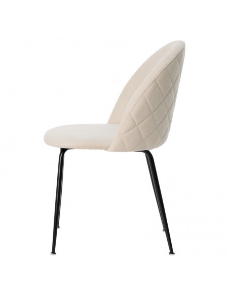 Cadeira LAILA de design moderno, tecido e metal preto