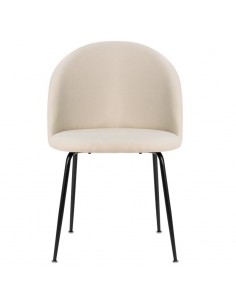Silla LAILA de diseño moderno, tela y metal negro 2