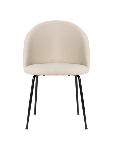 Silla LAILA de diseño moderno, tela y metal negro