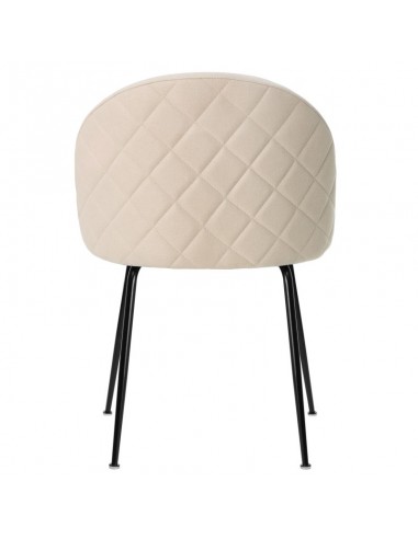 Silla LAILA de diseño moderno, tela y metal negro
