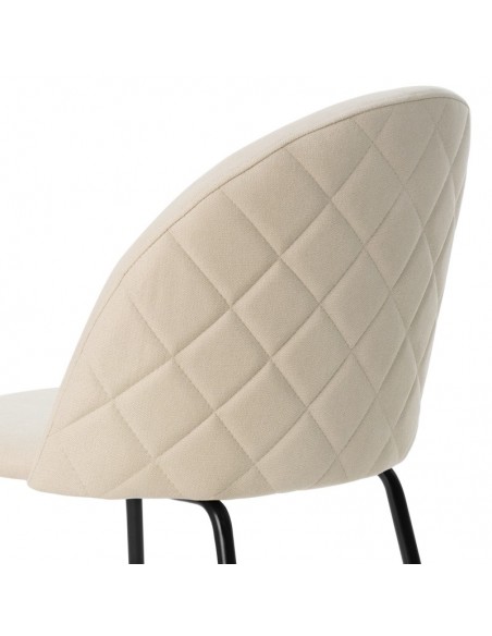 Cadeira LAILA de design moderno, tecido e metal preto