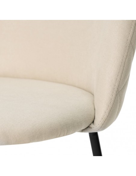 Cadeira LAILA de design moderno, tecido e metal preto