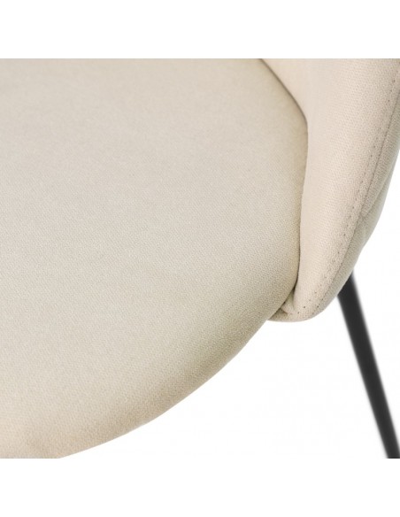 Cadeira LAILA de design moderno, tecido e metal preto