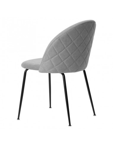 Silla LAILA de diseño moderno, tela y metal negro