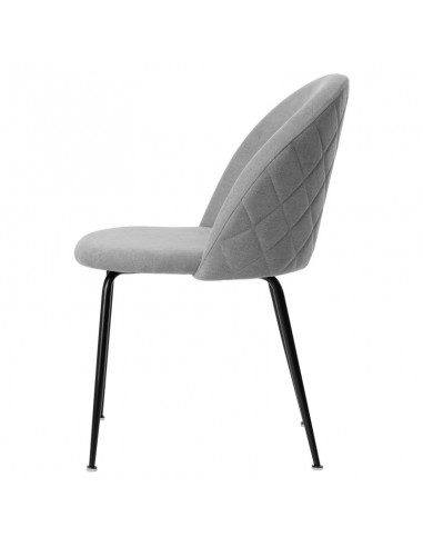 Silla LAILA de diseño moderno, tela y metal negro