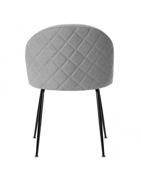 Silla LAILA de diseño moderno, tela y metal negro