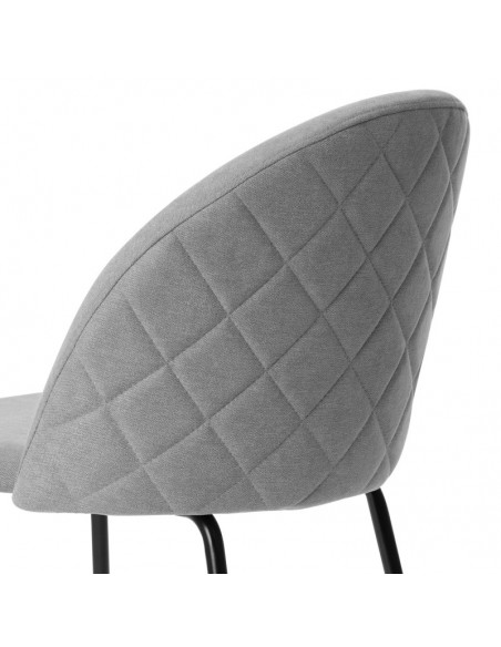 Silla LAILA de diseño moderno, tela y metal negro