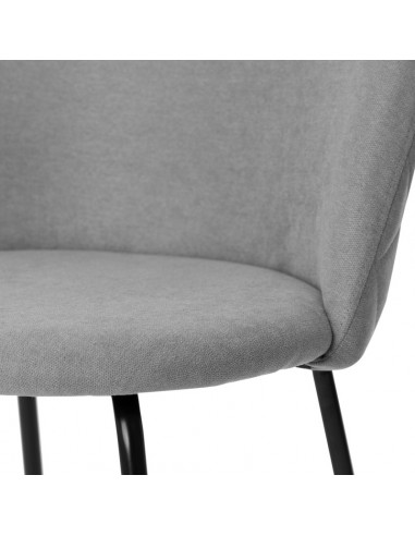 Silla LAILA de diseño moderno, tela y metal negro