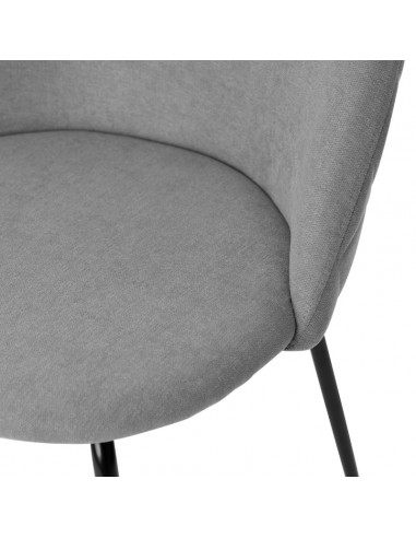 Silla LAILA de diseño moderno, tela y metal negro