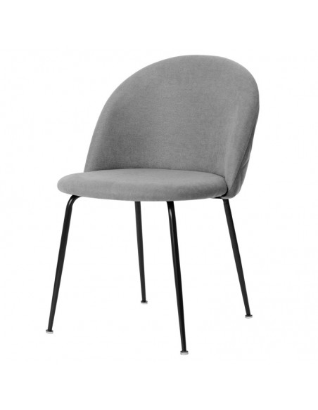Silla LAILA de diseño moderno, tela y metal negro