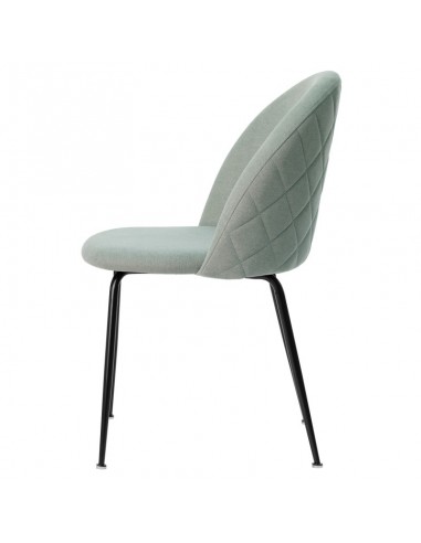 Silla LAILA de diseño moderno, tela y metal negro