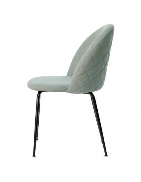 Silla LAILA de diseño moderno, tela y metal negro