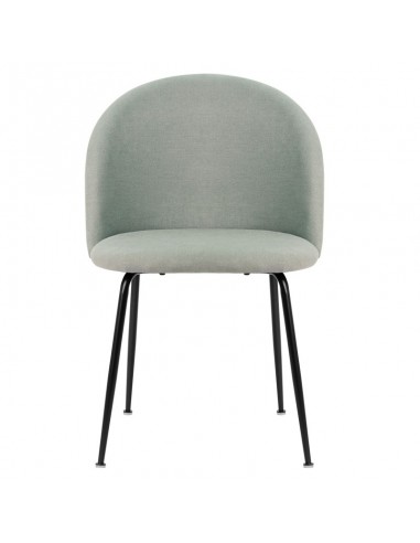 Silla LAILA de diseño moderno, tela y metal negro