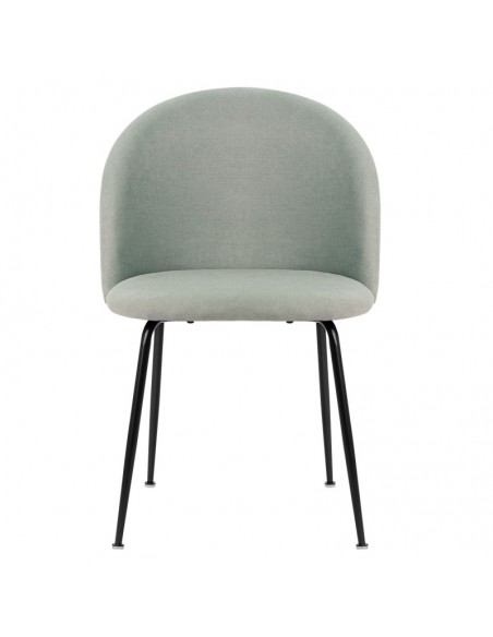 Silla LAILA de diseño moderno, tela y metal negro