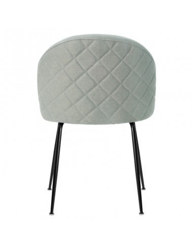 Silla LAILA de diseño moderno, tela y metal negro