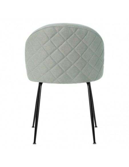 Silla LAILA de diseño moderno, tela y metal negro