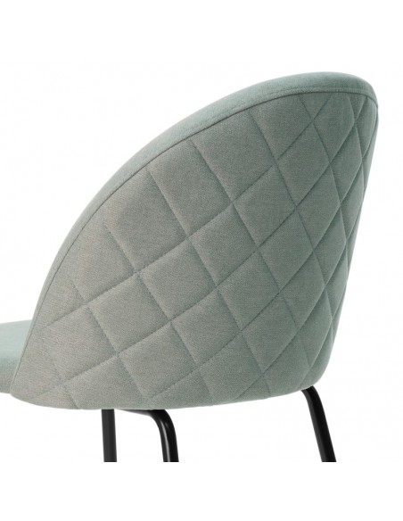 Silla LAILA de diseño moderno, tela y metal negro