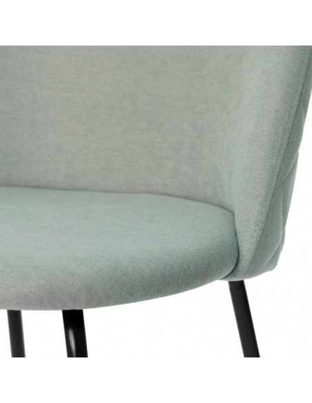 Silla LAILA de diseño moderno, tela y metal negro