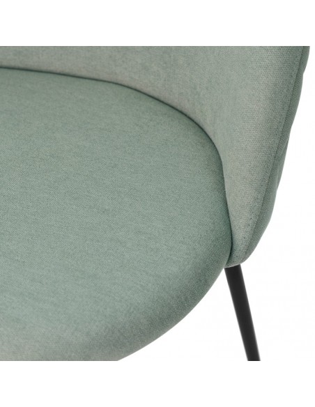 Silla LAILA de diseño moderno, tela y metal negro