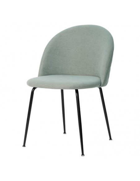 Cadeira LAILA de design moderno, tecido e metal preto