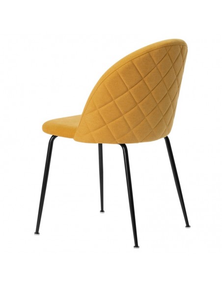 Cadeira LAILA de design moderno, tecido e metal preto