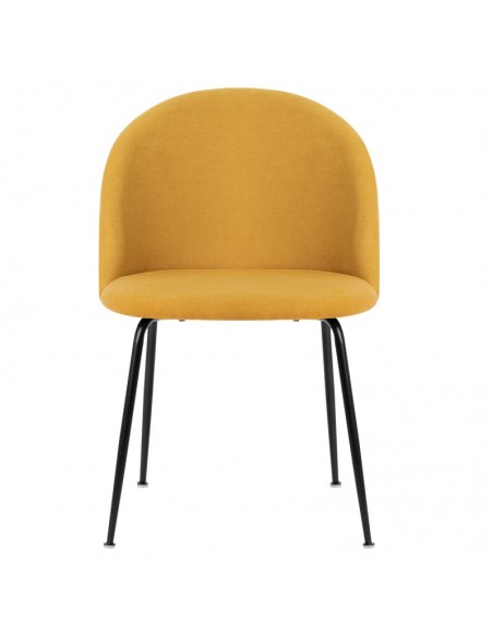 Cadeira LAILA de design moderno, tecido e metal preto
