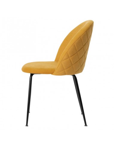 Silla LAILA de diseño moderno, tela y metal negro