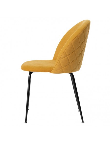 Silla LAILA de diseño moderno, tela y metal negro