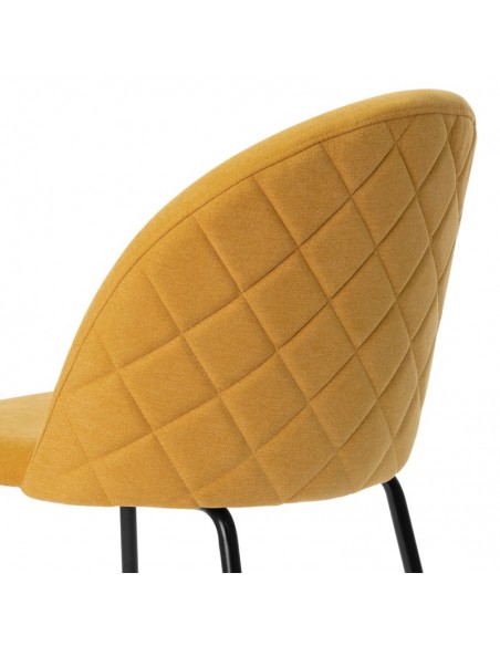 Cadeira LAILA de design moderno, tecido e metal preto