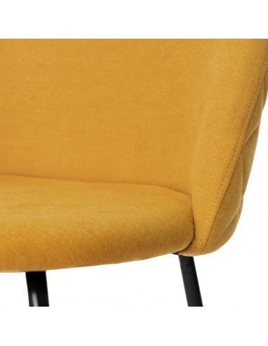 Silla LAILA de diseño moderno, tela y metal negro