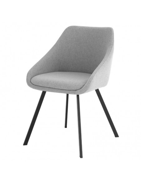 Silla de diseño JENNA tejido tapir y patas de metal negro.