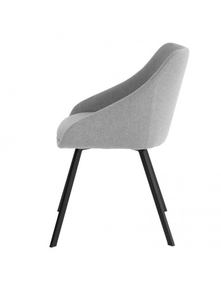 Silla de diseño JENNA tejido tapir y patas de metal negro.