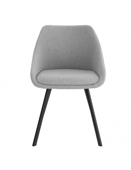 Silla de diseño JENNA tejido tapir y patas de metal negro.