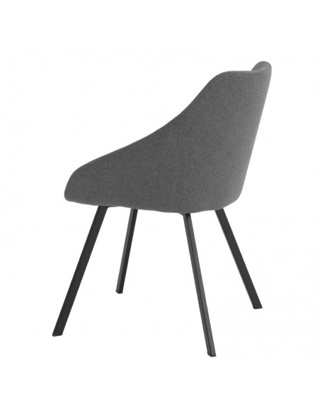 Silla de diseño JENNA tejido tapir y patas de metal negro.