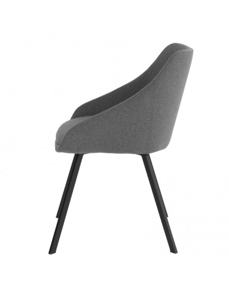Silla de diseño JENNA tejido tapir y patas de metal negro.