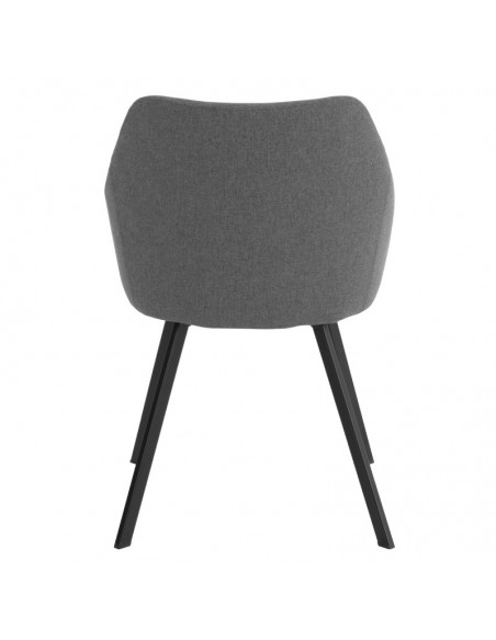 Silla de diseño JENNA tejido tapir y patas de metal negro.