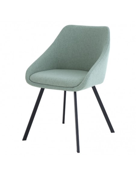 Silla de diseño JENNA tejido tapir y patas de metal negro.