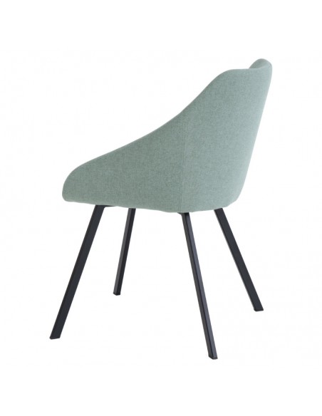 Silla de diseño JENNA tejido tapir y patas de metal negro.