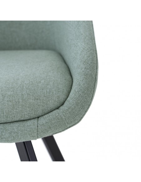 Silla de diseño JENNA tejido tapir y patas de metal negro.