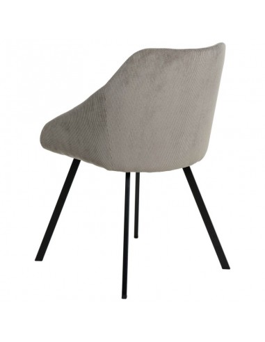 Silla de comedor MACIE, tejido pana gris claro.