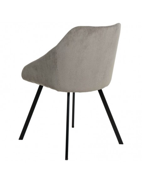 Silla de comedor MACIE, tejido pana gris claro.