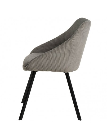 Silla de comedor MACIE, tejido pana gris claro.