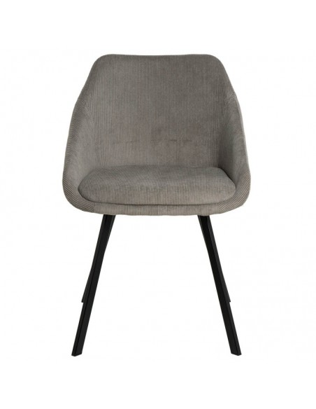 Silla de comedor MACIE, tejido pana gris claro.
