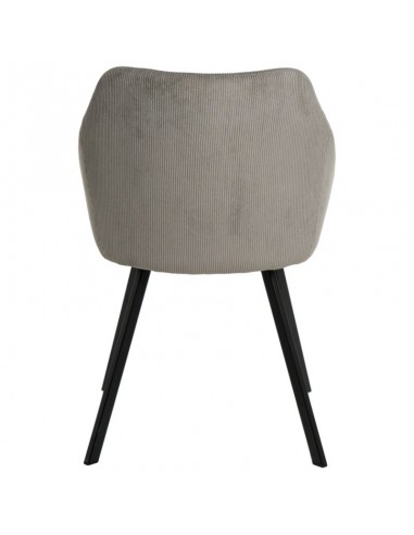 Silla de comedor MACIE, tejido pana gris claro.